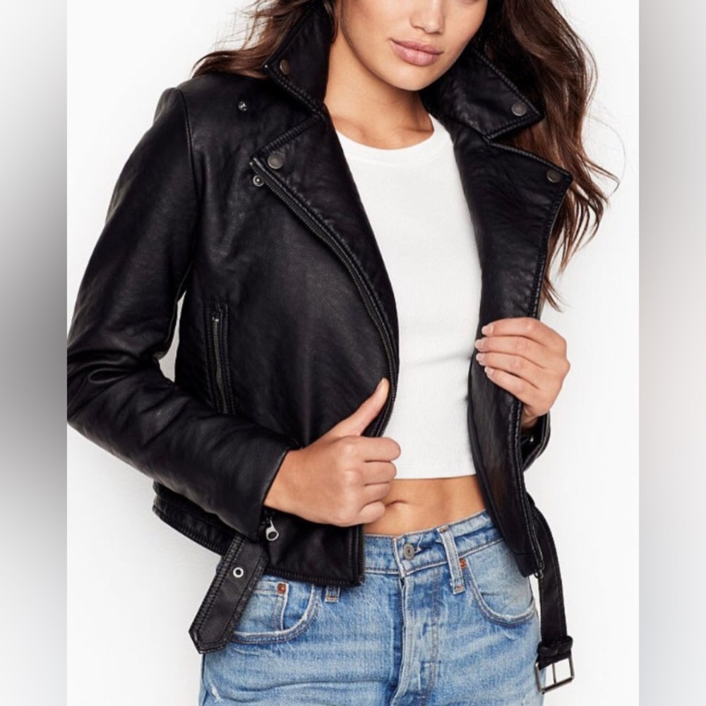 Vs faux leather moto jacket